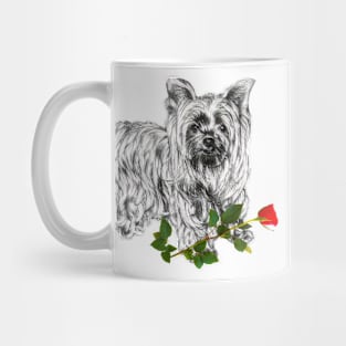 Valentines Yorkshire Terrier With Rose Mug